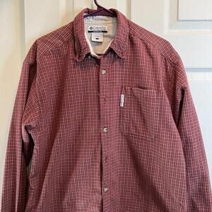 Columbia Sportswear Mens Shirt Size Large Red Long Sleeve Button Up Collared